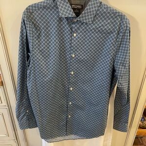 Michael Kors Blue Patterned Men's Shirt